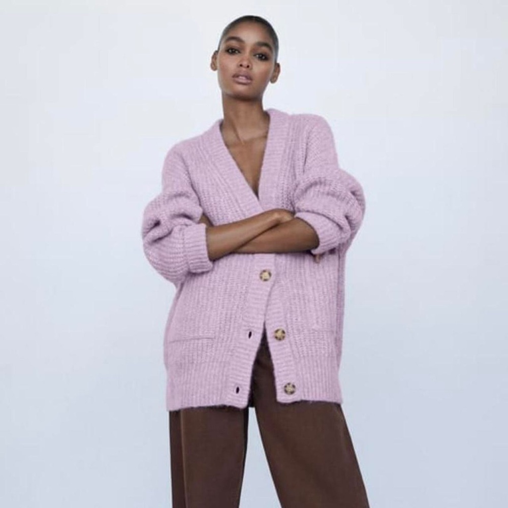 Zara Chunky Knit Oversized Cardigan - Small